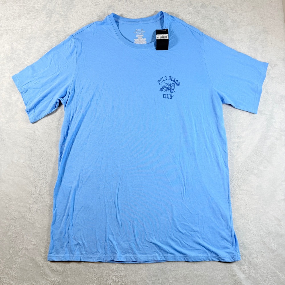 Polo Ralph Lauren Mens Polo Beach Club Graphic T-Shirt‎ Blue 1XT / 1XL